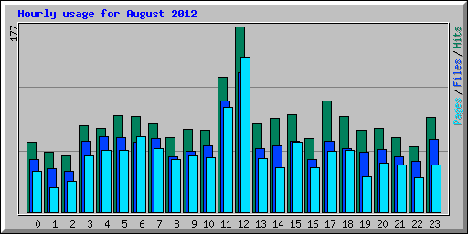 Hourly usage for August 2012